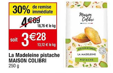 La Madeleine Pistache Maison Colibri