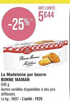 la madeleine pur beurre bonne maman