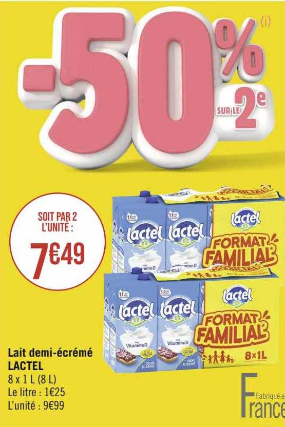 lait demi-écrémé lactel