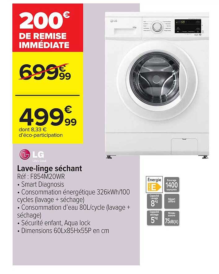 lave-linge séchant lg