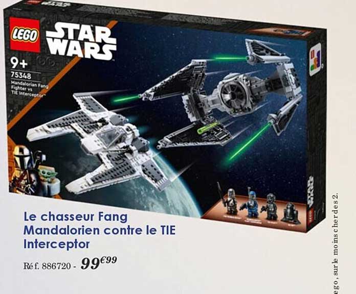 le chasseur fang mandalorien contre le tie interceptor lego star wars