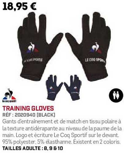 le coq sportif training gloves
