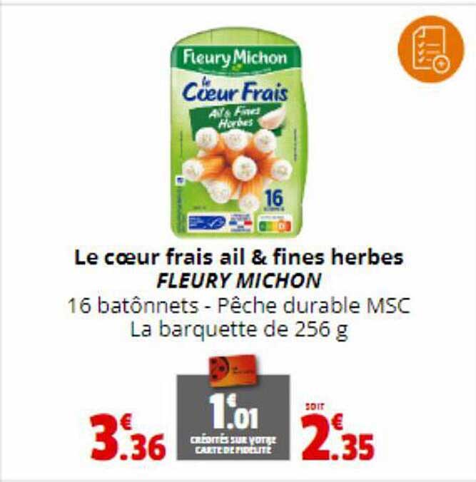 le cœur frais ail & fines herbes fleury michon
