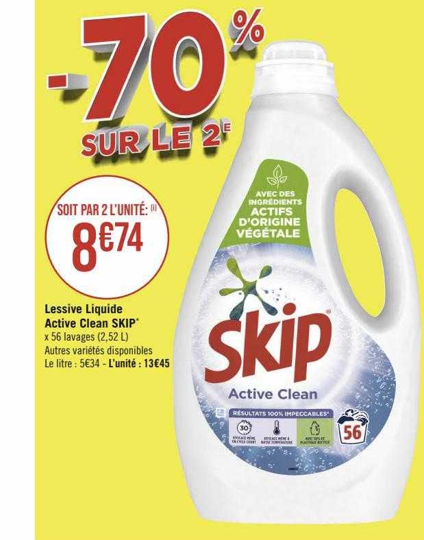 Lessive Liquide Active Clean Skip