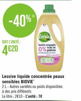 lessive liquide concentrée peaux sensibles biovie