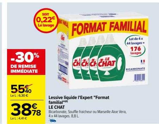 lessive liquide l'expert "format familial" le chat