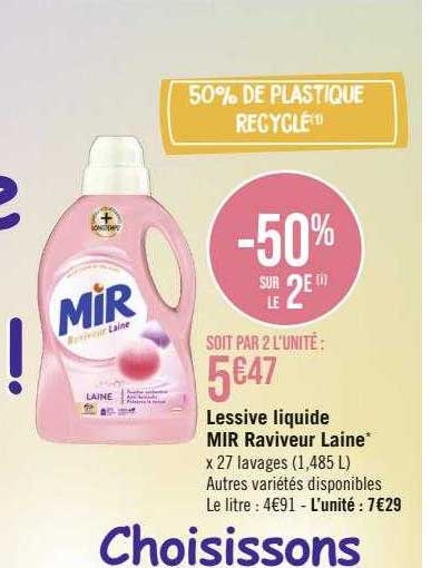 lessive liquide mir raviveur laine