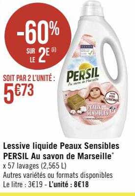lessive liquide peaux sensibles persil au savon de marseille