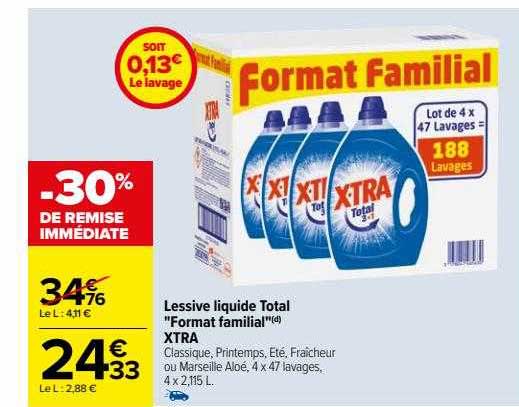 lessive liquide total "format familial" xtra