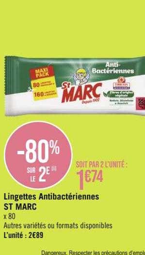 lingettes antibactériennes st marc