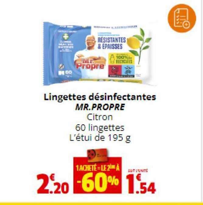 lingettes désinfectantes mr propre