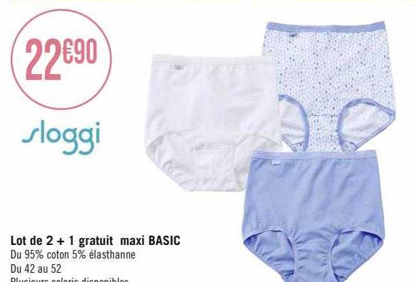 Lot De 2 + 1 Gratuit Maxi Basic Sloggi