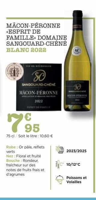 mâcon-péronne «esprit de famille» domaine sangouard-chêné blanc 2022