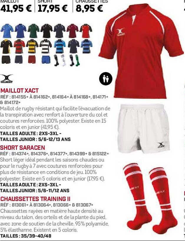 maillog xact, short saracen, chaussettes training II gilbert