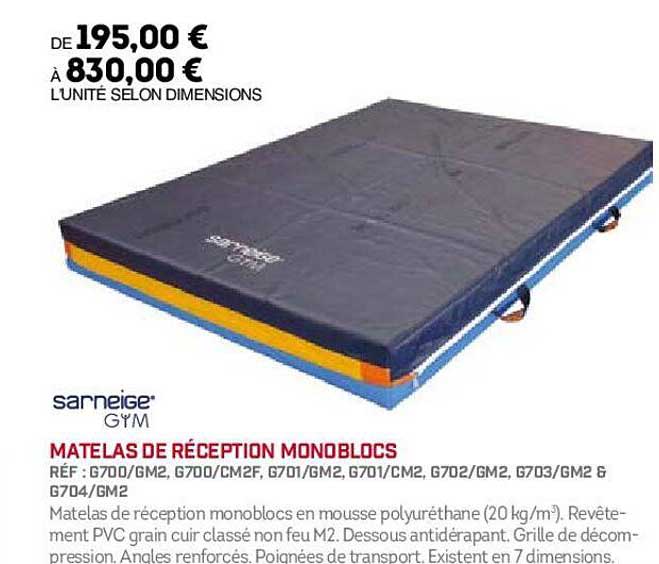 Matelas De Réception Monoblocs Sarneige Gym