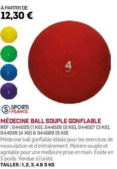 médecine ball souple gonflable sporti france
