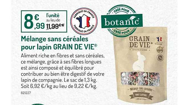 Mélange Sans Céréales Pour Lapin Grain De Vie