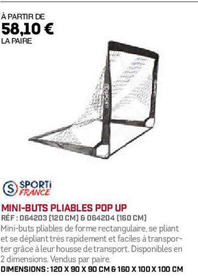 mini-buts pliables pop up sporti france