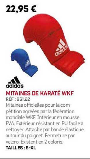 mitaines de karaté wkf adidas
