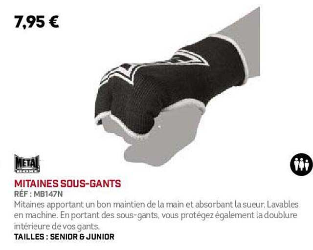 mitaines sous-gants metal boxe