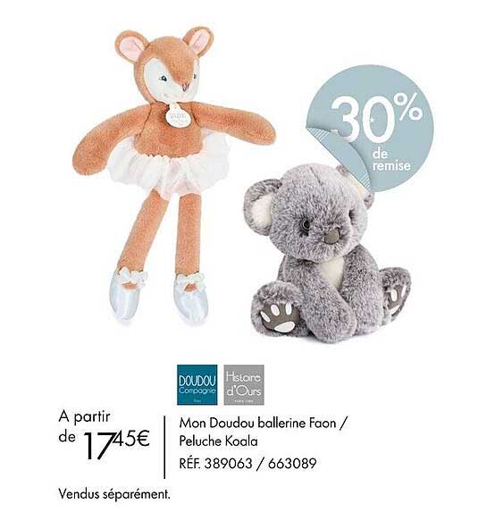 mon doudou ballerine faon/peluche koala