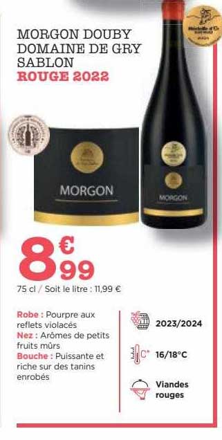 morgon douby domaine de gry sablon rouge 2022