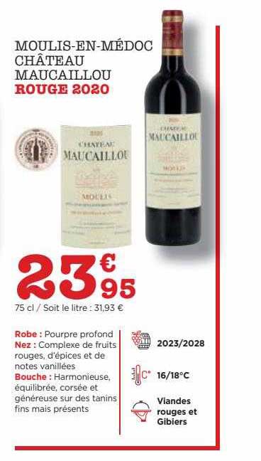 moulis-en-médoc château maucaillou rouge 2020