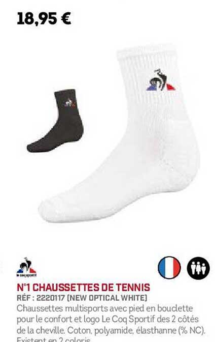 n°1 chaussettes de tennis le coq sportif