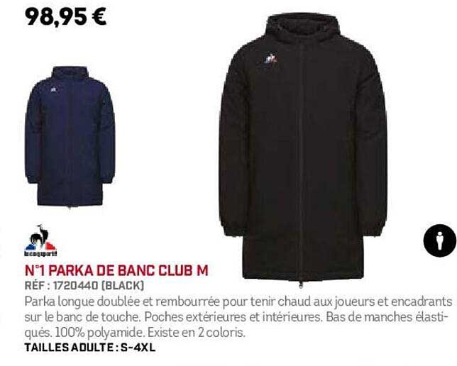 n°1 parka de banc club m le coq sportif
