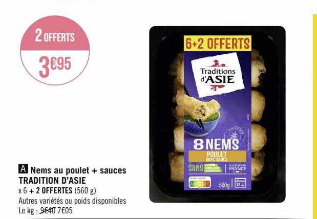 nems au poulet + sauces tradition d'asie
