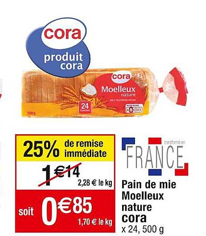 Pain De Mie Moelleux Nature Cora