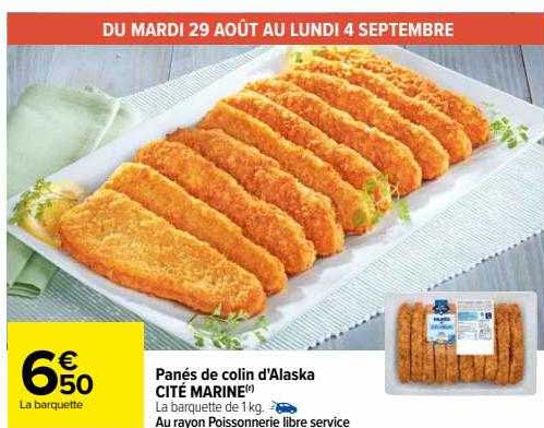 panés de colin d'alaska cité marine
