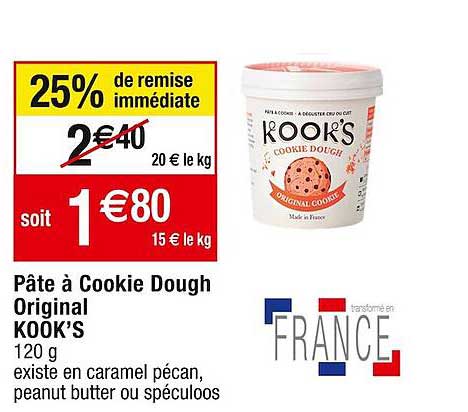 pâte à cookie dough original kook's