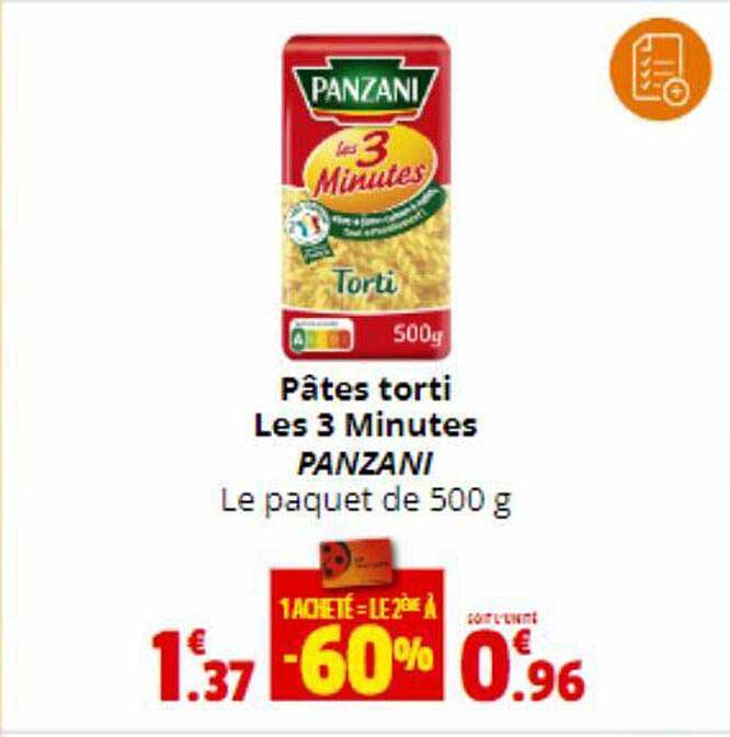 pâtes torti les 3 minutes panzani