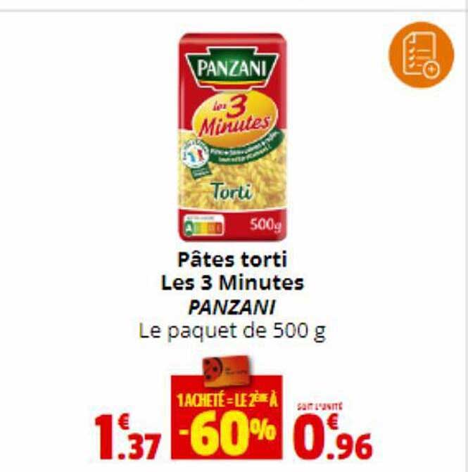 pâtes torti les 3 minutes panzani
