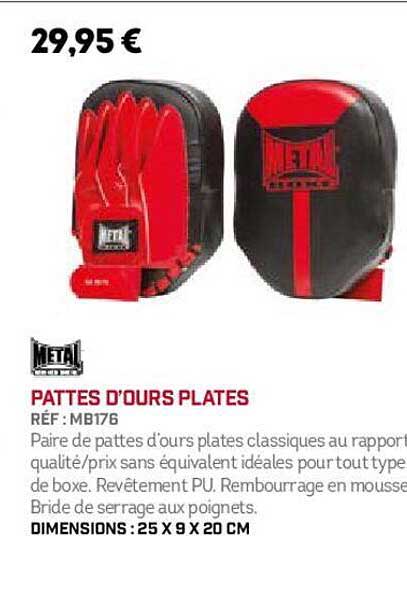 pattes d'ours plates metal boxe