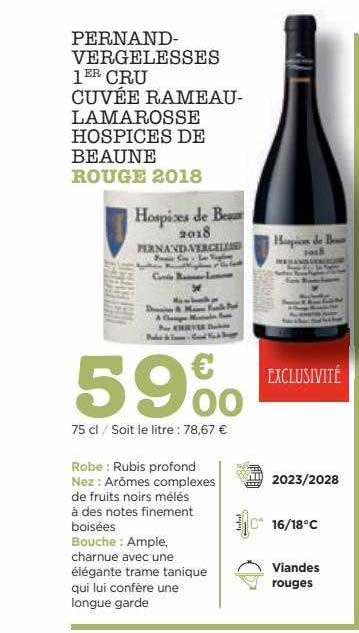 pernand-vergelesses 1er cru cuvée rameau-lamarosse hospices de beaune rouge 2018