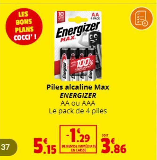 piles alcaline max energizer