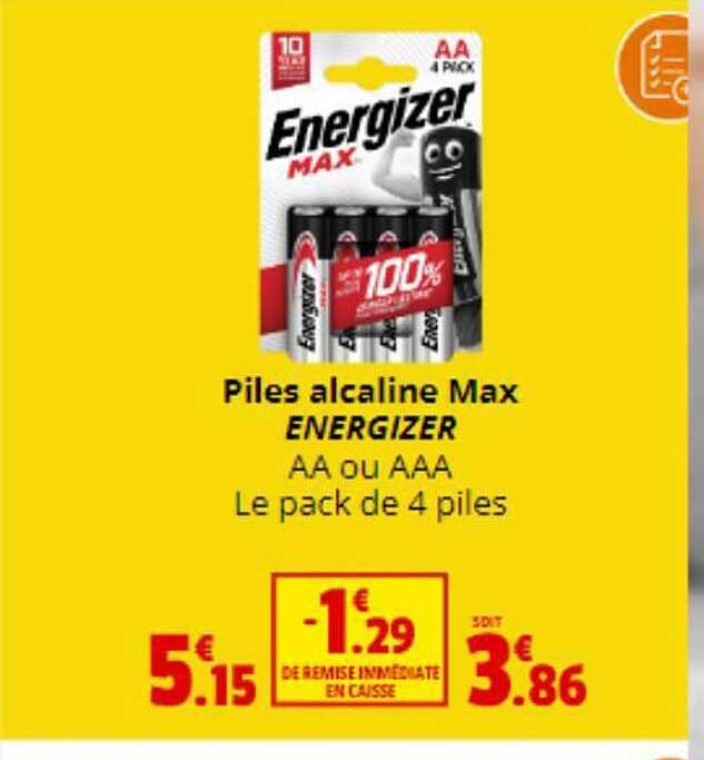 piles alcaline max energizer