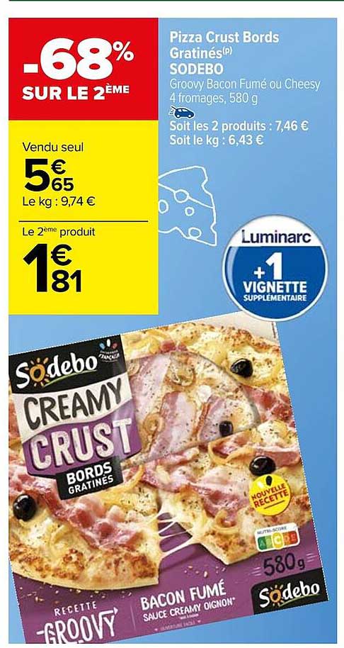 pizza crust bords gratinés sodebo