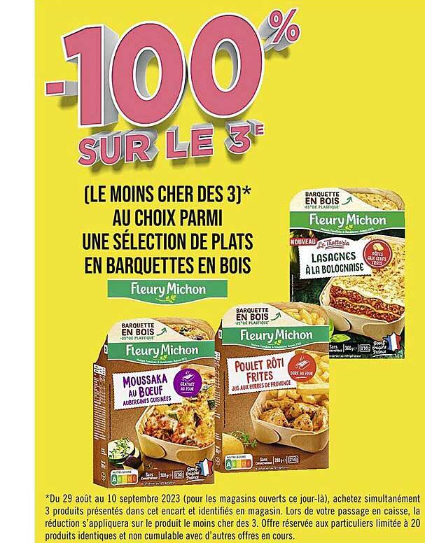 plats en barquettes en bois fleury michon