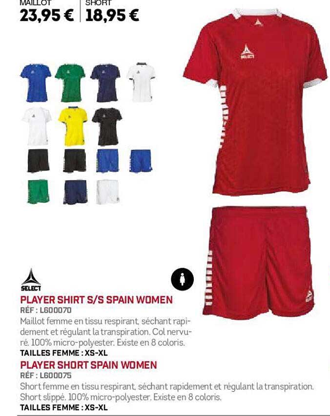 player shirt s/s spain women select, player short spain women select