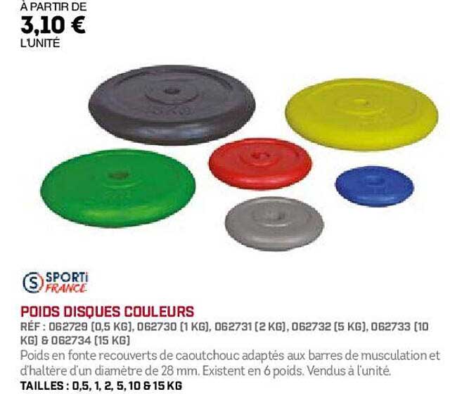 poids disques couleurs sporti france
