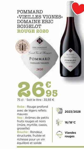 pommard «vieilles vignes» domaine eric boigelot rouge 2020