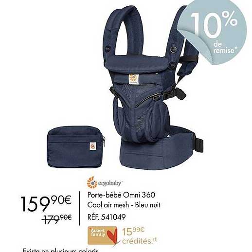 porte-bébé omni 360 cool air mesh - bleu nuit