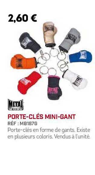 porte-clés mini-gant metal boxe