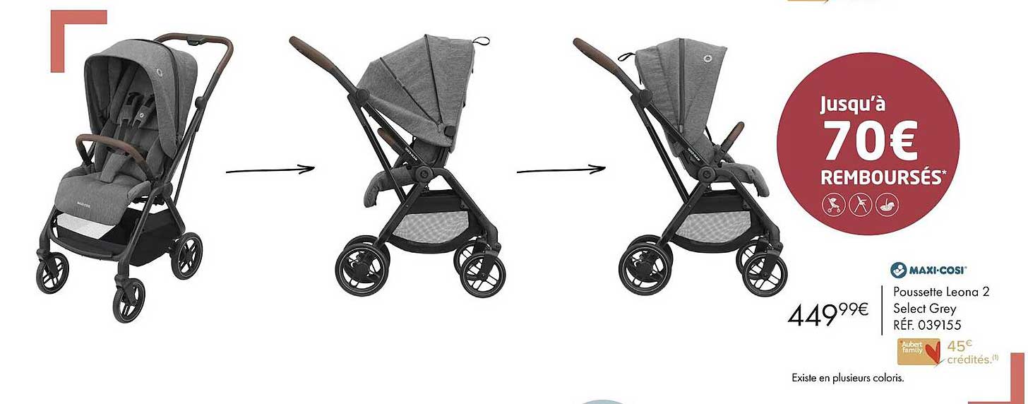 poussette leona 2 select grey maxi-cosi