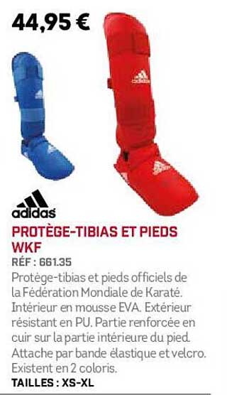 protège-tibias et pieds wkf adidas