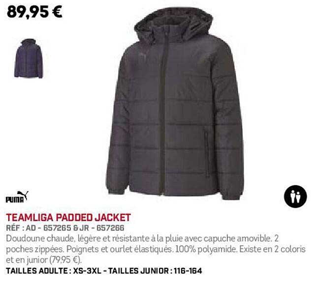 puma teamliga padded jacket