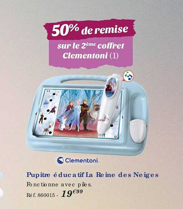 pupitre éducatif la reine des neiges clementoni